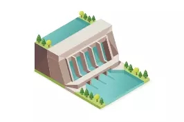 Ilustração energia hidrelétrica.