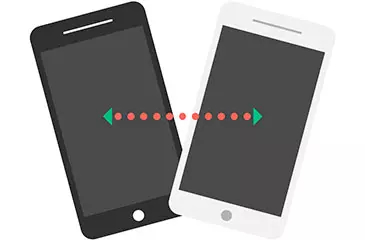 Ilustração de dois celulares, um branco e um preto.
