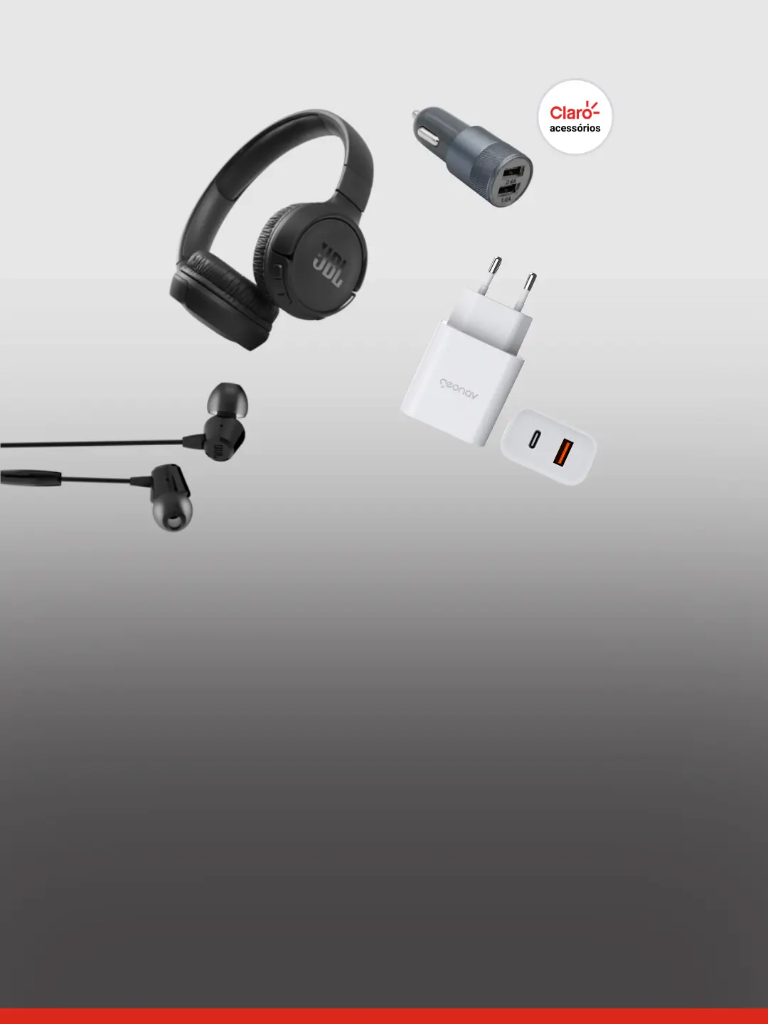 Compre Acessórios na Claro: Fone de Ouvido, Headphone e Carregador