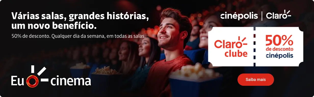 Parceria Claro clube e Cinépolis.