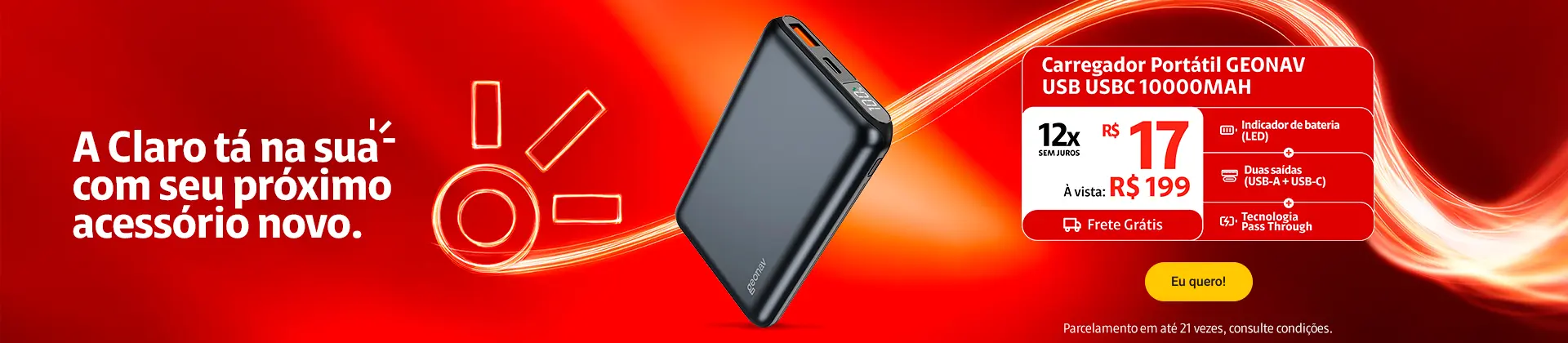 Bateria externa Geonav 10000mAh