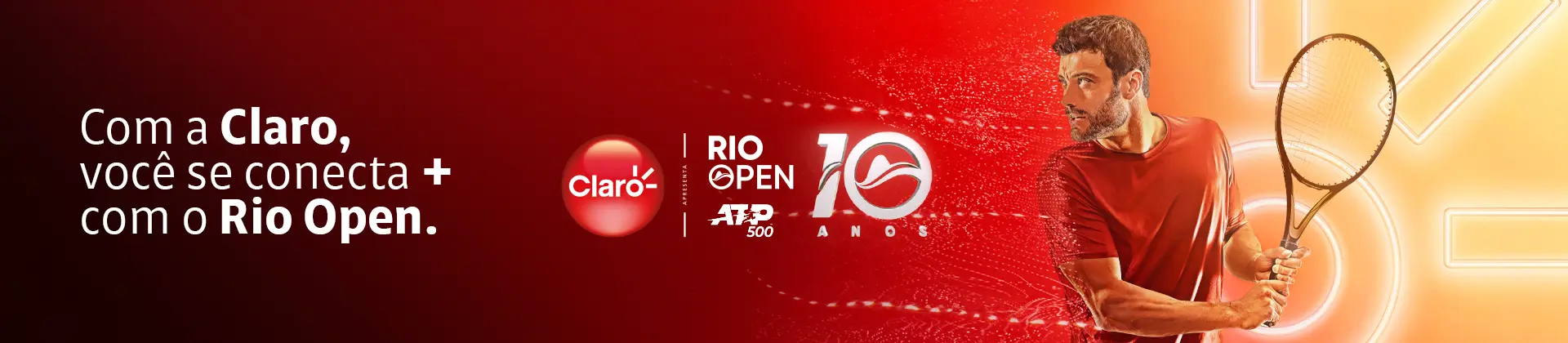 Com a Claro, você se conecta + com o Rio Open.