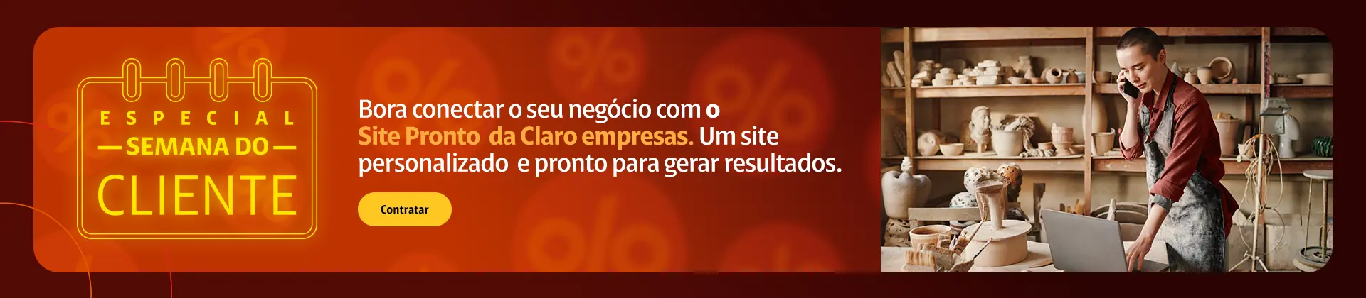 Clique aqui para saber como o Site pronto da Claro empresas pode ajudar sua empresa.