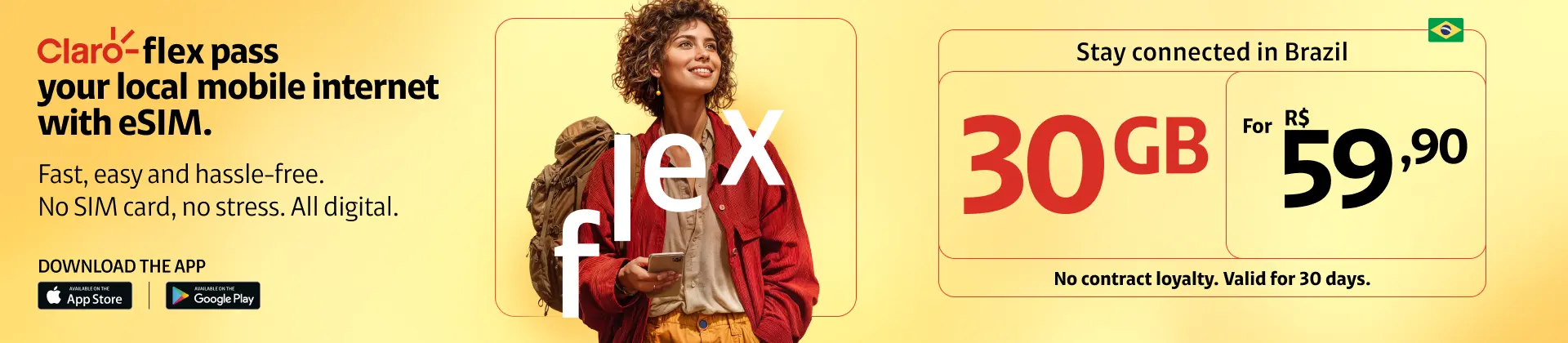 Claro flex pass: your local mobile internet with free eSIM. Claro flex pass: your local mobile internet with free eSIM.