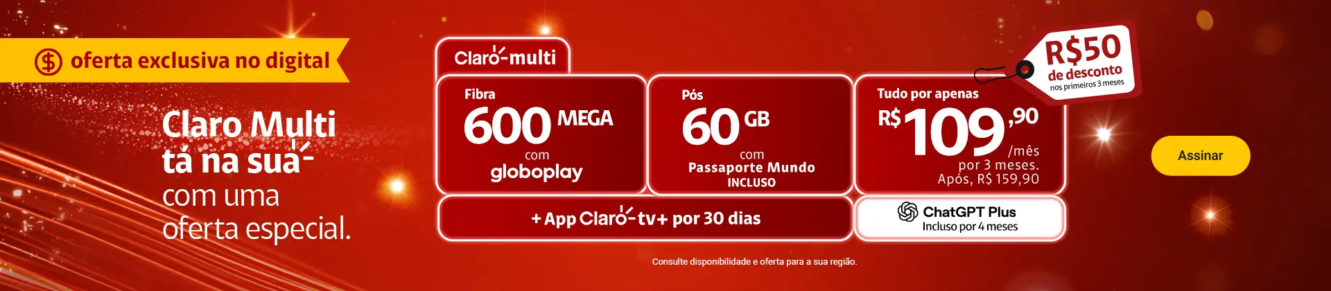 600 mega + Claro pós 60GB no Multi