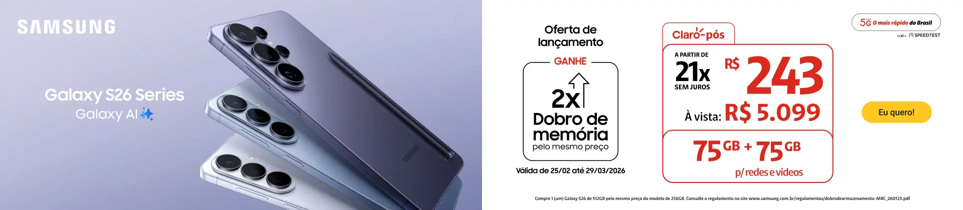 Pré-venda Galaxy S26
