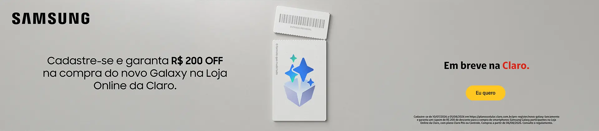 Samsung Galaxy - Pré registro
