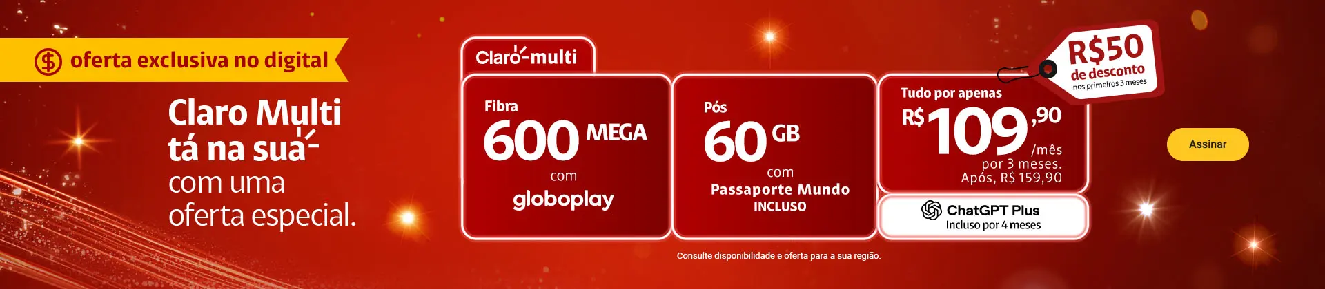 600 mega + Claro pós 60GB no Multi