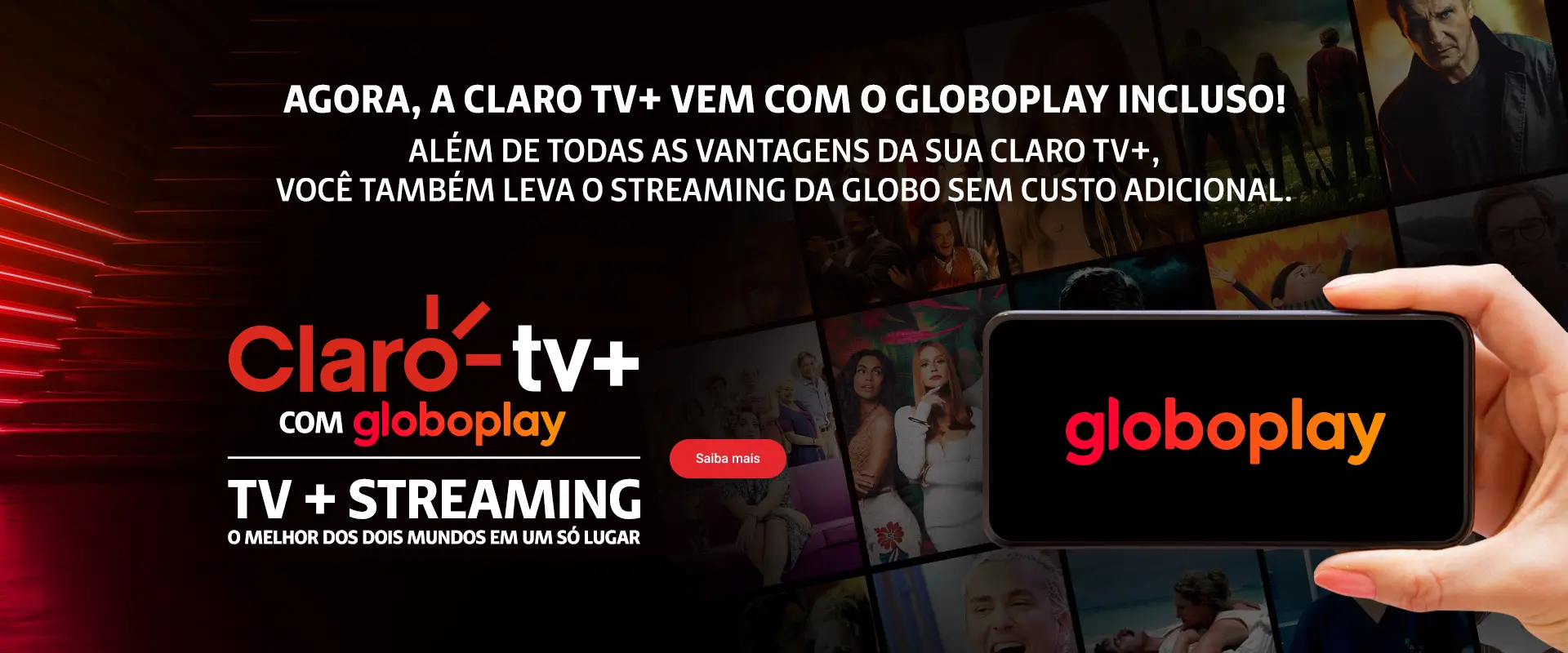 Claro tv+ com Assinatura Globoplay inclusa