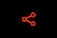 imagem com fundo preto e simbolo de compartilhar em vermelho