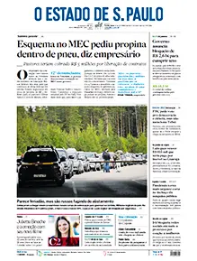 Imagem da capa do jornal Estadão