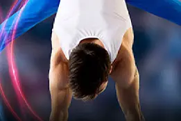 Atleta praticando ginastica olímpica.