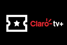 Imagem com fundo preto e logo da Claro tv+