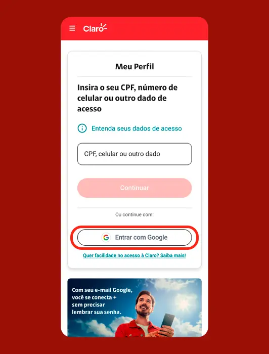 Passo 01 para o login social.