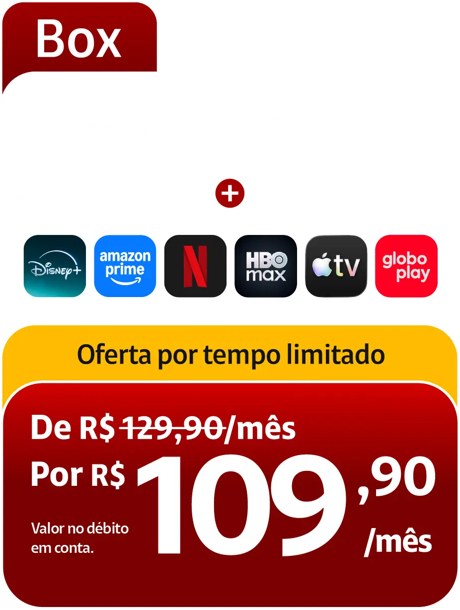 Vem com Globoplay e Assinatura Netflix incluso