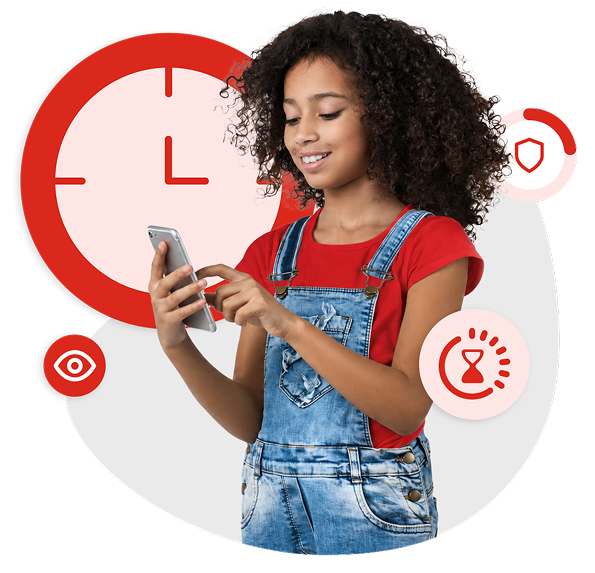 Menina olhando para o celular