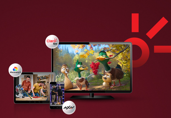 Banner Claro tv+, Discovery+, Axn.