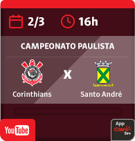 2/3 às 16h. Corithans x Santo André. Campeonato Paulista. Youtube. App Claro tv+.