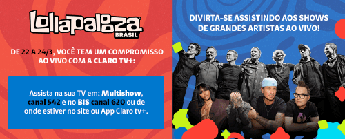 Assista à cobertura completa do festival no multishow também em 4k com exclusividade no canal 444. Lollapalooza Brasil.