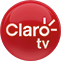 Logo do produto Claro 'Claro TV' em formato redondo e tom vermelho