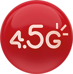 Logo do produto Claro '4.5G' em formato redondo e tom vermelho