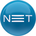 Logo da NET em formato redondo e tom azul