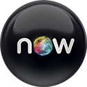 Logo do produto NET 'NOW' em formato redondo e tom preto